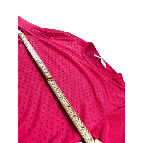 MNG Pink Long-Sleeve Textured Mesh Top Size M - Picture 12 of 13